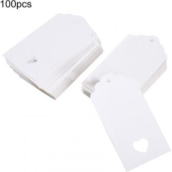 100Pcs DIY Hollow Heart Hanging Tags