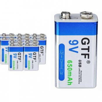 Batterie 9V lithium 6F22 650mAh pour multimètre et jouets
