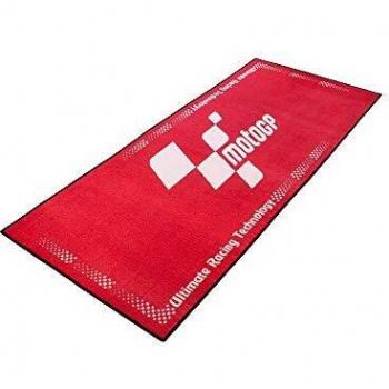 Red and White Garage Mat