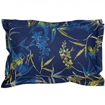 Taie d'oreiller Kimono Bleu Paon Linnea 70×50 cm 100 % Coton, impression fixée