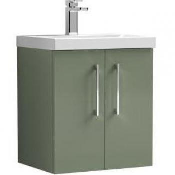 Haven Arno Wall Hanging Satin Green Vanity Unit with Sink