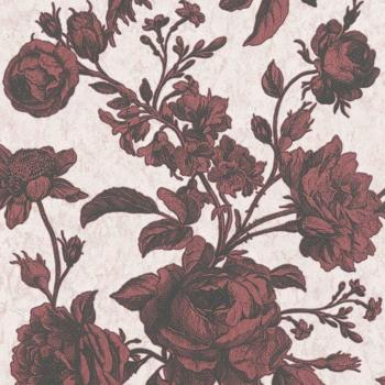 Profhome 387004 Carta Tnt con Motivo Floreale Rosa Rosso Nero