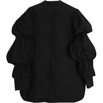 Chemise Solide Manches Bouffantes XITAO