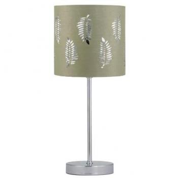First Choice Chrome Touch Lamp with Sage Fern Cover