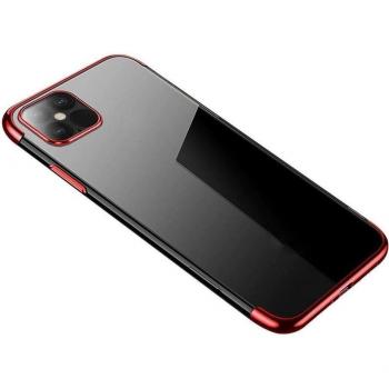 Hurtel Protect Gel Cover – Cornice Metallica Trasparente, Rosso, Compatibile S21+ 5G