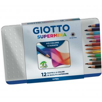 Matite Colorate Giotto FILA Supermina Confezione in Metallo 12 Colori