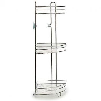 Triple Tiered Bath Accessory Holder for Shower Corners in Stainless Steel