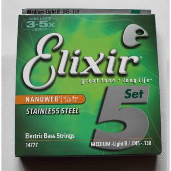 Elixirs Nanoweb Ultra Thin Coated Electric Bass Strings Set (5 String)