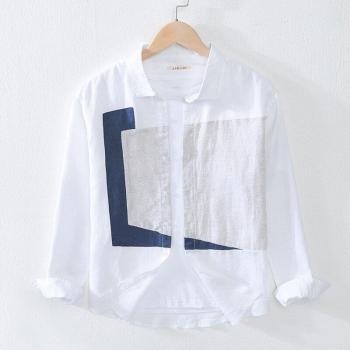 Men's Fall Turn Down Collar Linen Shirt