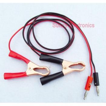 100CM Battery Clip to 4mm Banana Plug Connectors
