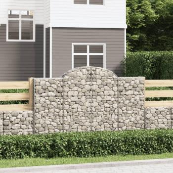 VidaXL Galvanised Iron Arched Gabion Baskets 7 pcs 200x50x120/140 cm