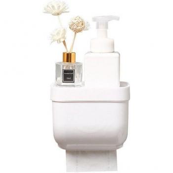 Water-Resistant Toilet Paper Holder with Integrated Phone Shelf