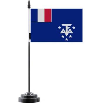 Polished Antarctic Table Flag – 14 x 21 cm, Polyester, Plastic Mast