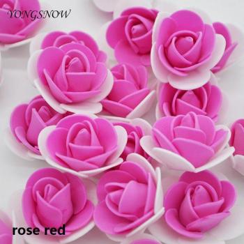 Lote de 50 flores de espuma rosa 3,5 cm para scrapbooking