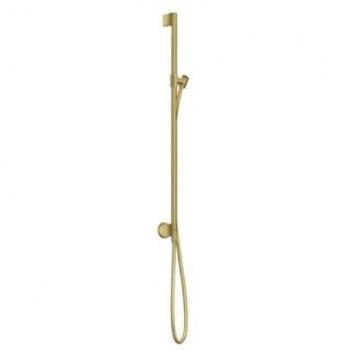 Barre de douche Axor One avec raccordement mural et flexible de douche 1600 mm en laiton brossé