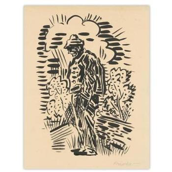 Arnold Weisz: Guilt Ink – Kubincan Style Beige Wall Décor (18×24)