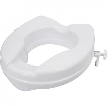 Asiento de inodoro alto con abrazaderas ajustables