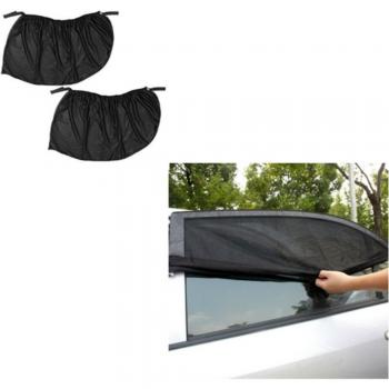 2Pcs Car Sunshade Net Curtain with UV Protection and Mosquito Defense
