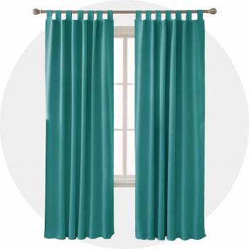 Deconovo Blickdichter Schlaufenschal 245x140 cm Türkis 2er Set