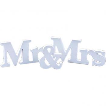 Lettres Décoratives MR & MRS en Bois (Blanc)