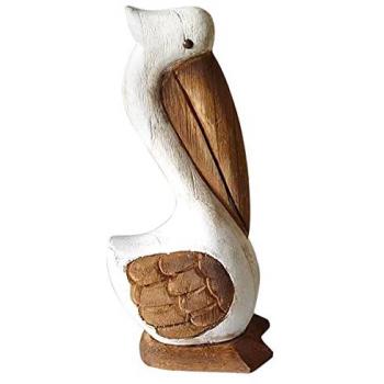 Pelican Figurine White Sea Animal Ornament 6x9x20cm