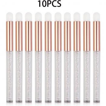 Brosses à tige pailletée pour visage et cils, x10