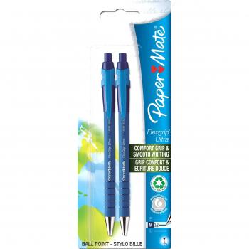 Paper Mate Flexgrip Ultra stylo bille rétractable, pointe fine, encre rouge, lot de 3