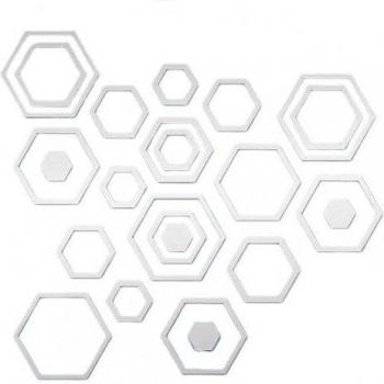 24Pcs Self-Adhesive Mirror Wall Decor Geometric Stickers