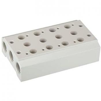 Mehrfach-Grundplatte Riegler 5/2‑/5/3‑Weg – 2 Positionen – G ¼ und G ⅜