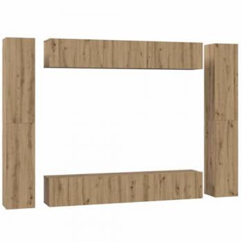 Oak Elegance TV Storage System – 10 Piece Set (30.5 x 30 x 90 cm)