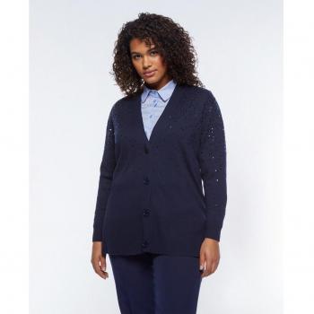 Cárdigan de mujer con lentejuelas y diseño largo