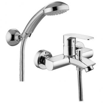 Miscelatore esterno per vasca Lime LM023CR in ottone cromato con doccetta orientabile e aeratore