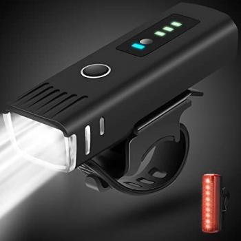 IPSXP Fahrradlicht Duo – LED-Frontlicht und Rücklicht, wasserdicht, USB