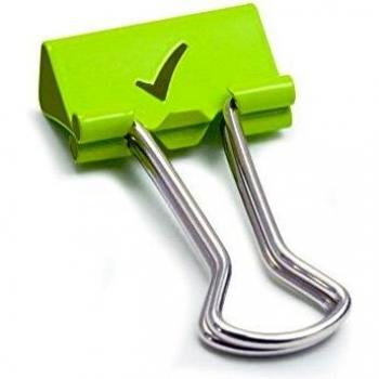 Rapesco 1421 19mm Foldback Tick Clip Green, Bulk Pack 80