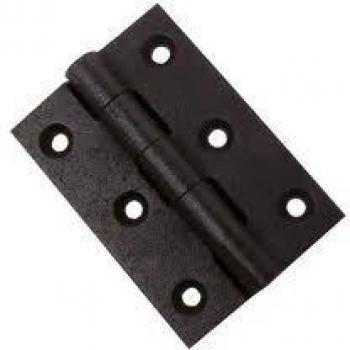 75mm Black Steel Butt Hinge Set