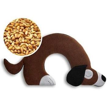 Heatable Leschi Brown Dog Wool Bag – Unscented Neck/Shoulder Relief, Microwave Safe