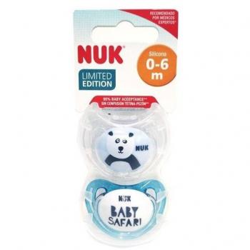 NUK 0-6M Safari Silicone Soothers 2 Count