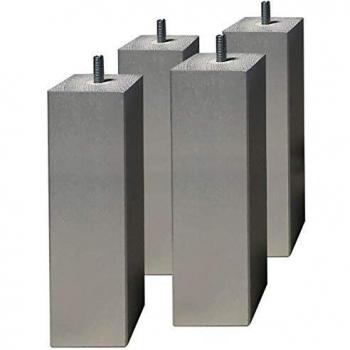 Jeu de 4 pieds pour sommier tapissier 20cm gris arg