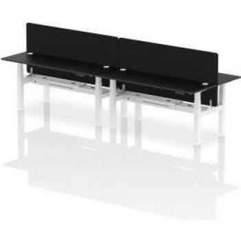 Air Height Adjustable 4-Person Bench Desk with Cable Port