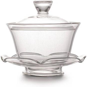 Lotus Base Gaiwan Tea Bowl Heat-Resistant Glass