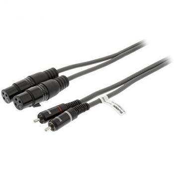 Sweex 2x XLR 3-Pin Female auf 2x RCA Male Kabel 3.0 m Dunkelgrau