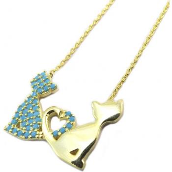 Petrillo Turquesa Love P2436 – Collar de Plata con Gato