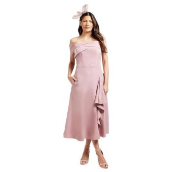 Bardot Midi Crepe Dress by Coast – Pink, 16 US