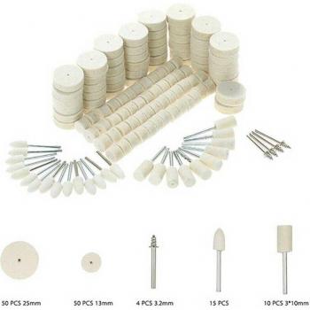 Rotary Tool 129pcs Wool Felt Polishing Pads Set