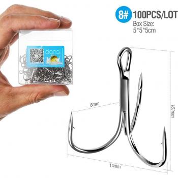DONQL Accesorios de Pesca: Anzuelos Triples