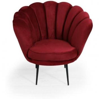 Poltrona Velluto Rosso Orel a Conchiglia