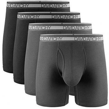 David Archy Komfort‑Boxershorts Männer – 4 Pack, lange Beine, weich gekämmtes Baumwollmaterial, Penis­loch