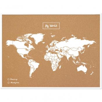 Mapa Corcho Miss Wood con Marco, 60 x 45 cm