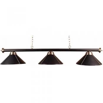 Lampadaire à trois lumières en cuir noir