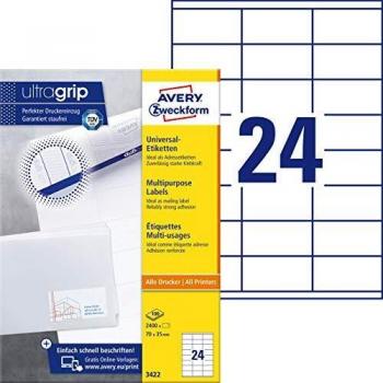 Avery Zweckform 3422 Labels 70 x 35 mm